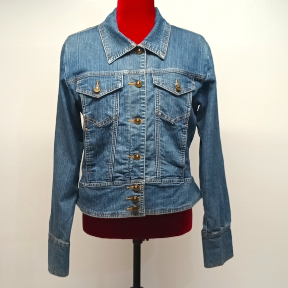 Christopher & Banks Jackets & Blazers - Christopher & Banks| cotton blend stretch Denim Blue Jean jacket women's Sz M